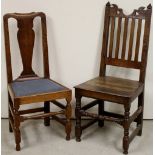 Two oak side chairs - 18th Century eleme