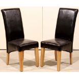 Pair of faux leather side/dining chairs