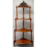 A Victorian 4-tiered corner form whatnot