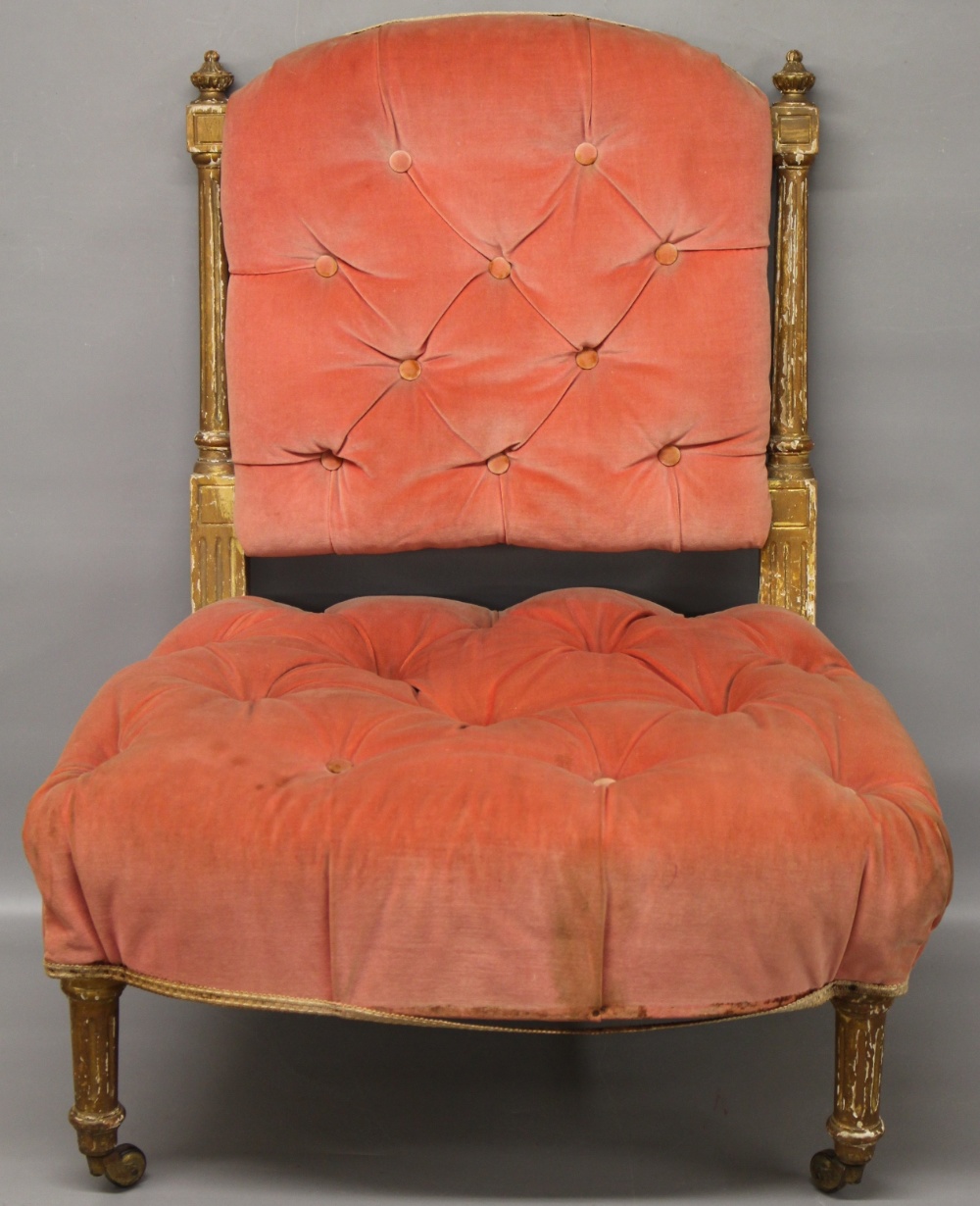 A 19th Century gilt wood nursing chair o - Image 2 of 2