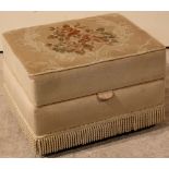 A small upholstered ottoman