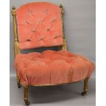 A 19th Century gilt wood nursing chair o