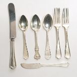 Set of Alvin Hamilton Sterling Silver Flatware, monogrammed: Comprising eleven dinner forks {