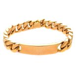 18k Yellow Gold ID Bracelet. The "ID" style 18k yellow gold articulated curb link measuring