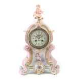 Louis XV Style Porcelain Case Mantel Clock, backplate of the movement with Vincenti et Cie