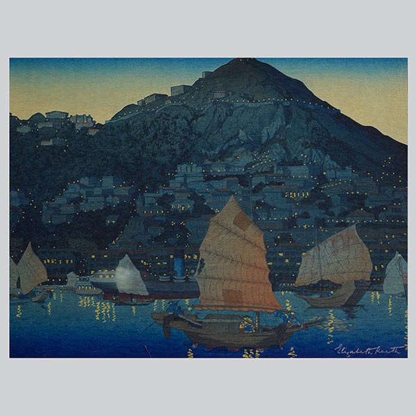 Elizabeth Keith (1887-1956): A Woodblock Print Ink and color on paper depicting a view of Hong