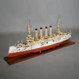 Heavy Cruiser Milwaukee Ship Model {Dimensions 23 3/4 x 55 x 9 1/4 inches}