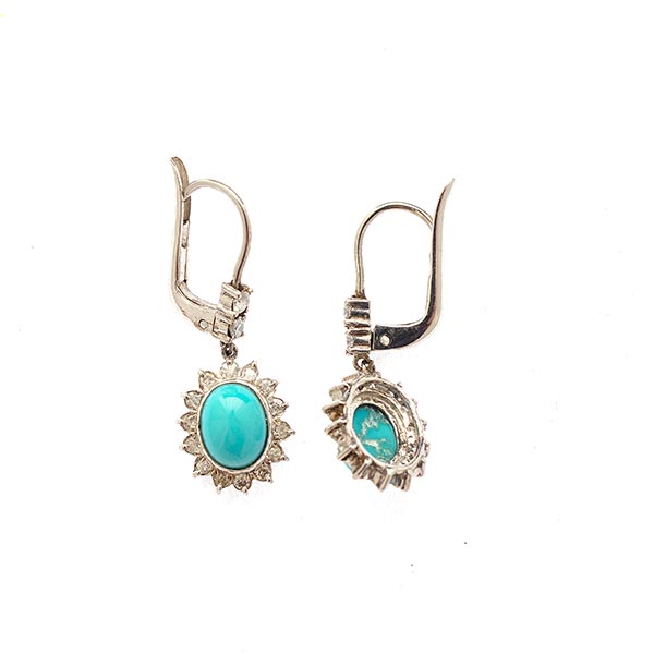 Collection of Multi-Stone, Diamond, Yellow and White Gold Earrings. Including one pair of turquoise, - Image 3 of 4