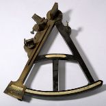 English Ebony Wooden & Brass Sextant, J. Foster, Liverpool {Dimensions 3 x 11 x 13 inches}