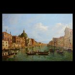 WILLSON P.  (20th century) "Untitled - Scene of Venice, Italy"  Giclee print on canvas with original