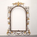 Tole and Wrought Iron Mirror Frame {Dimensions 48 1/2 x 30 1/2 inches}