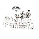 Collection of Sterling Silver Items: Including a weighted compote {height 5 1/2 inches}; a pair of