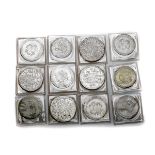 Lot of 12 Silver Turkish Mostafa III Coins.