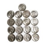 Lot of 17 Peace Dollars.  Including 1923 (11), 1922 (2), 1925-(4), all in uncirculated condition.