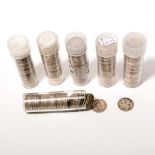 US Lot of 6 Rolls of Mercury and Roosevelt Silver 90% Dimes.   Including one roll of Roosevelt