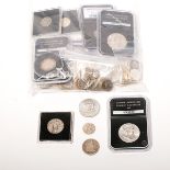 Lot of US Silver Coins.  Including Franklin half dollars (5), Kennedy half dollars (4), Liberty