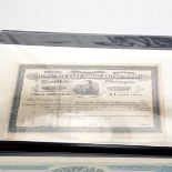 Collection of US Stocks and Bonds, Railroad Companies in a Binder (41).  From the estate of Peter