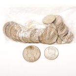 US Lot of Silver Dollars & Half Dollars.  (4) Morgans, (3) Peace, (30) Half Dollars (mixed