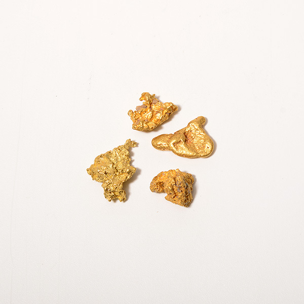 Lot of 4 Gold Nuggets, 38 Grams Total Weight.