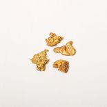 Lot of 4 Gold Nuggets, 38 Grams Total Weight.