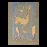 Attributed to GEORGES BRAQUE (French 1882-1963) "Le Coq" Woodblock print. 14 1/4 x 10 3/8 inches.