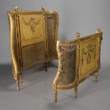 Louis XVI Style Giltwood Two Piece Bedstead {Dimensions of head board 56 1/4 x 58 inches} [