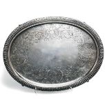 Bigelow Brothers & Kennard Boston Coin Silver Footed Tray, Circa 1850 {Total silver weight 24.7 troy