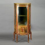 Louis XV Style Vernis Martin Style China Cabinet, with marble top {Dimensions 55 x 28 x 12 1/2