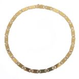 14k Yellow Gold Necklace. The 14k yellow gold articulated, geometric link measuring approximately