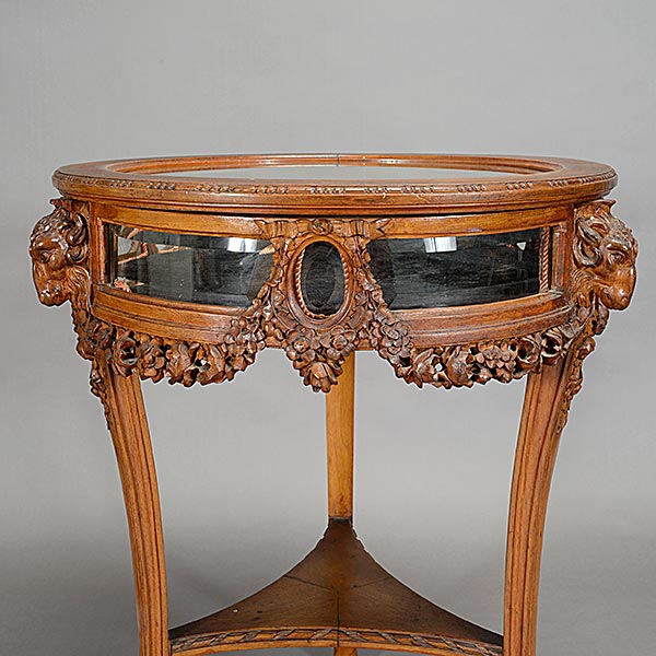 Louis XVI Style Tripod Vitrine Table {Height 31 1/4, diameter 24 inches} - Image 4 of 5
