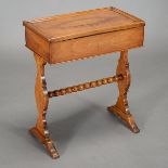 French Walnut Side Table with Drawer {Dimensions 24 x 20 x 12 inches} [Cracking to top]