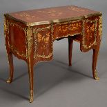 Louis XV Style Gilt Bronze Kingwood Marquetry Poudreuse {Dimensions 31 1/8 x 36 1/4 x 23 1/2 inches}