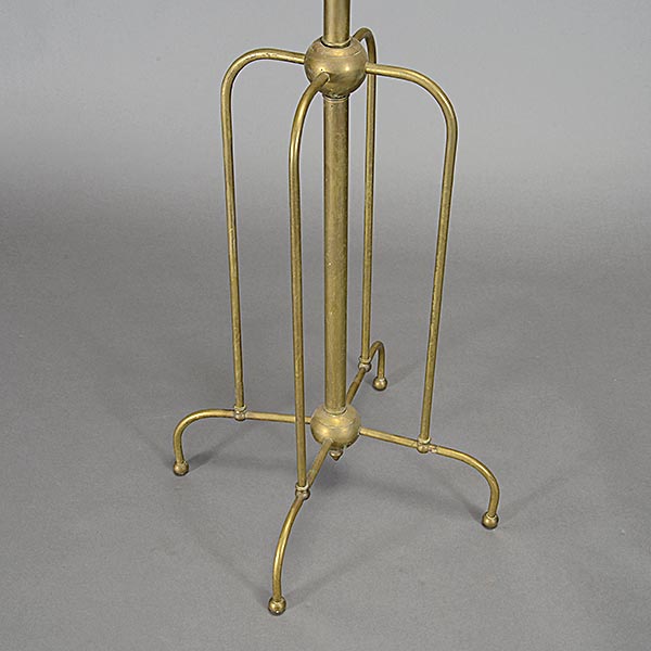 Victorian Brass Floor Lamp, with four supports and pansy glass shade {Overall height 72 inches; - Image 4 of 5