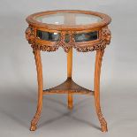 Louis XVI Style Tripod Vitrine Table {Height 31 1/4, diameter 24 inches}