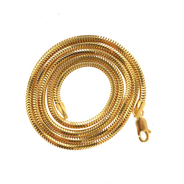 Collection of Two 14k Yellow Gold Neck Chains. Including one 3.00 mm 30 inch flattened snake link, - Image 2 of 4