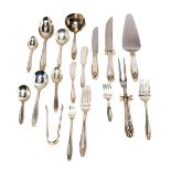 International Prelude Sterling Silver Flatware Service: Comprising eight dinner forks {length 7 1/