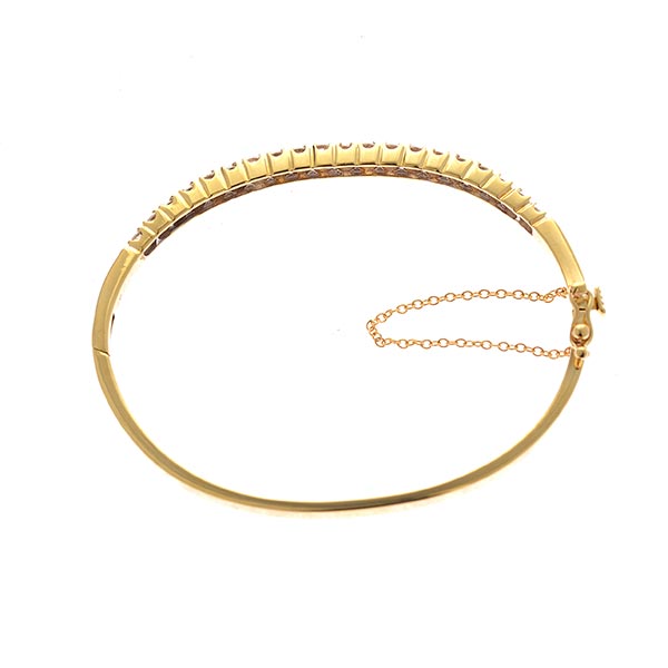 Diamond, 14k Yellow Gold Bracelet. Featuring twenty full-cut diamonds weighing a total of - Image 3 of 4