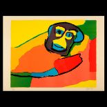 KAREL APPEL  (Dutch 1921-2006) "Monkey" Silkscreen. Sight: 20 3/4 x 25 1/8 inches. Framed: 22 3/8