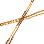 Collection of Two Yellow Gold Neck Chains. Including one 14k yellow gold box link, 28 1/2 inch