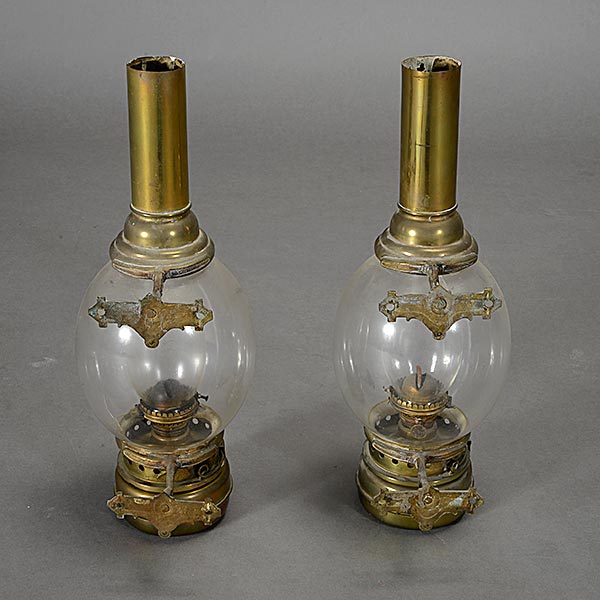 Pair of American Brass Ship Wall Mounted Lights, Loeffel Holz & Co., Milwaukee, WI {Height 18 - Image 3 of 4