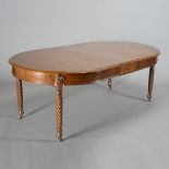 Oval Dining Table with Barley Twist Legs, with three leaves {Dimensions 29 1/2 x 69 x 45 1/2 inches;