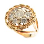 Diamond, 14k Yellow Gold Ring. Centering one round brilliant-cut diamond weighing approximately 0.70