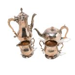 Assembled English Sterling Four Piece Tea and Coffee Set {Total weight 60 troy oz; height of