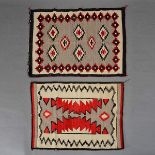 Two Navajo Two Grey Hills Rugs {Dimensions of larger 39 x 62 inches} [Both with small losses; one