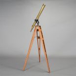 Victorian Brass Telescope on Tripod Stand {Maximum height of tripod stand 67 inches; length of scope