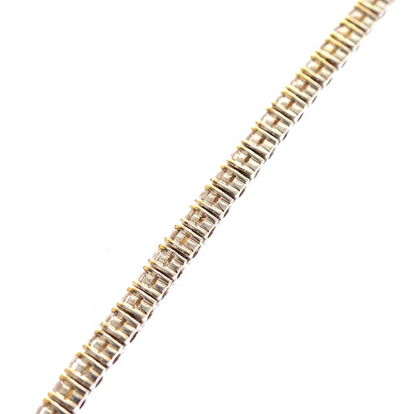 Diamond, 14k White Gold Bracelet. Featuring sixty full-cut diamonds weighing a total of - Image 2 of 4