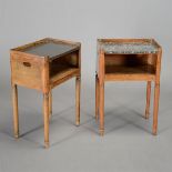 Pair of French Provincial Marble Top Tables de Nuit {Dimensions 26 1/2 x 17 1/2 x 12 inches} [