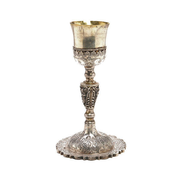 Peruvian Silver Chalice {Total silver weight 19.8 troy oz; height 10 3/4 inches} [dents, small