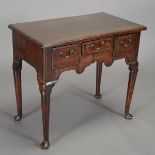 Queen Anne Mahogany Lowboy with Three Drawers {Dimensions 27 x 29 x 18 1/2 inches}