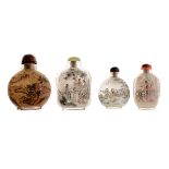 Four Inside-Painted Snuff Bottles, 20th Century   Four Inside-Painted Snuff Bottles This group